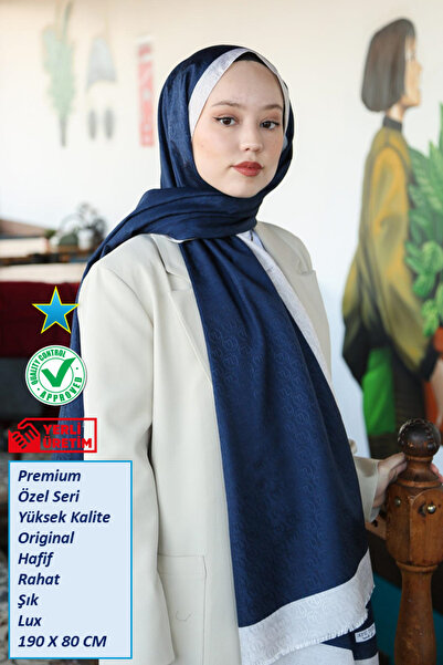 Hint İpek Premium Lux Original Monogram Şal (İPEK VUAL, YÜKSEK KALİTE, HAFİF,...