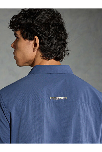 Technosport By Styli Solid Spread Collar Regular Fit Shirt