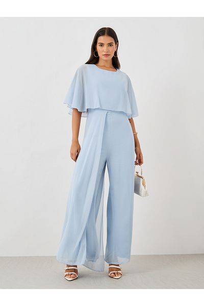 Styli Cape Sleeve Round Neck Jumpsuit