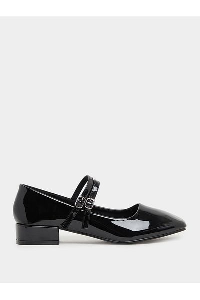 Styli Solid Double Strap Ballerina Shoes
