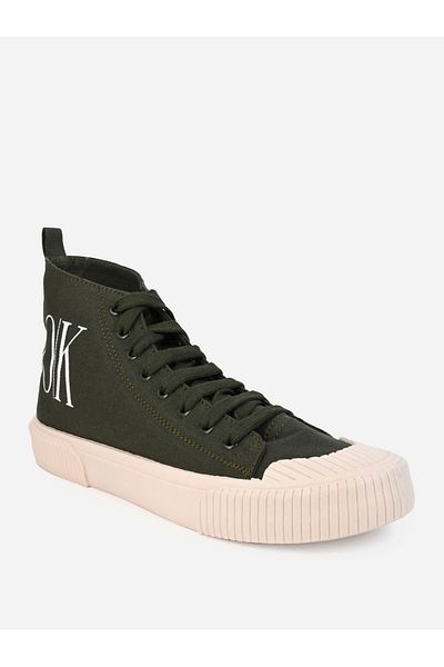 Styli High Top Minimal Print Canvas Sneakers