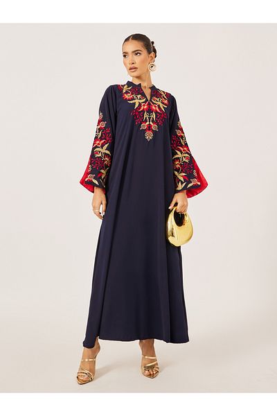Maxim Creation By Styli Embroidered Collared A-Line Jalabiya