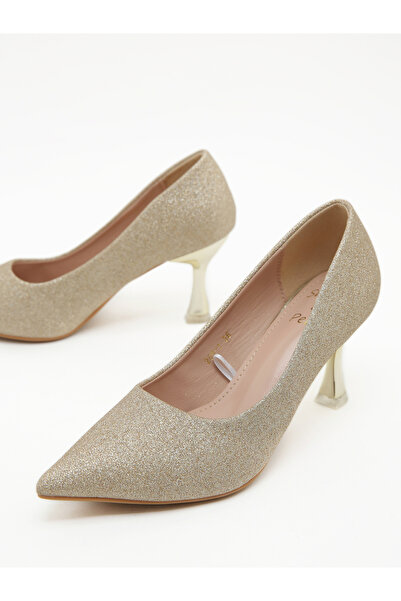 Sneak-a-Peek By Styli Glittered Pointed Toe Stiletto Heels Pumps