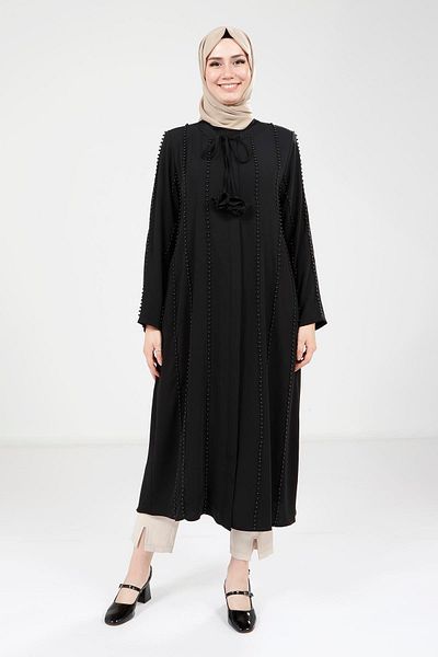 Beyza Pearl Detailed Black Wear and Go 9264