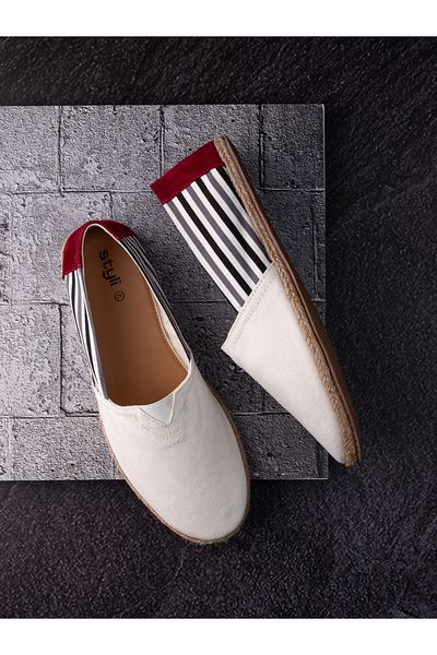 Styli Contrast Side Strip Canvas Espadrilles