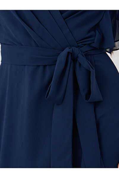 Styli Ruffled Sleeve V-Neck Wide Leg Jumpsuit