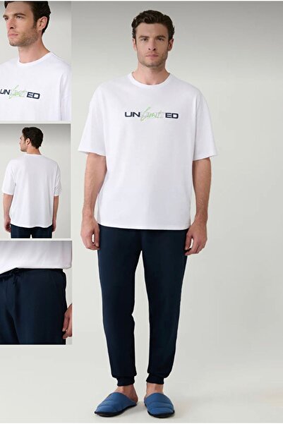 İpek Men's Short Sleeve Six Long Boxed Dowry Pajamas Set