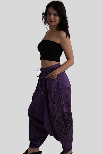 Miss Boheme Purple Color Unisex Bohemian Nepalese Shalwar