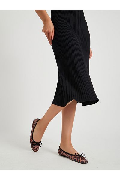 Styli Animal Print Pointed Toe Ballerina