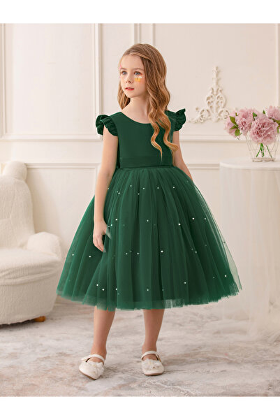 Take Two By Styli Ruffled Mesh Round Neck Fit and Flare Dress