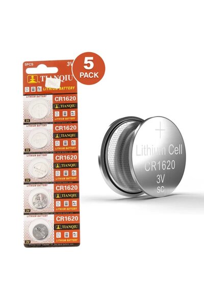 TIANQIU بطاريات ليثيوم CR1620 3 فولت - 5 قطع