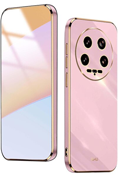 Rivor Xiaomi Mi 14 Ultra Uyumlu Kılıf Kamera Korumalı Parlak Kenarlı Altın İş...