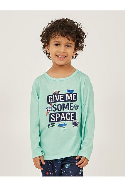 Styli Printed Long Sleeve T-Shirt and Jogger Pyjama Set