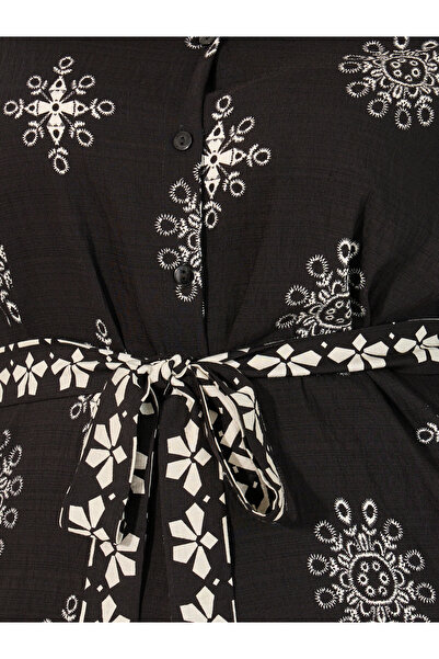 Styli Plus Size Printed Oversized Shirt and Wide Leg Trousers Co-Ords