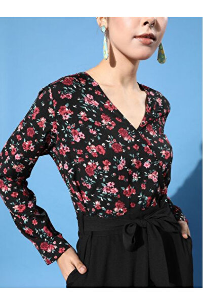 Kassually By Styli Floral Print Jumpsuit with Tie Belt