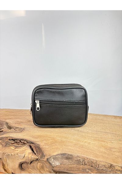 özdemirler deri Large Size 3-Eye Leather Belt Holder, Genuine Leather Belt Wallet, Coin Purse, Belt Bag