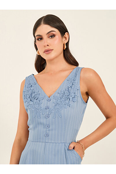 Styli Striped Sleeveless Wide Leg Jumpsuit