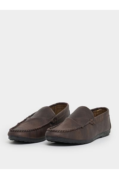 Styli Fold Pleat Detail Slip On Loafers
