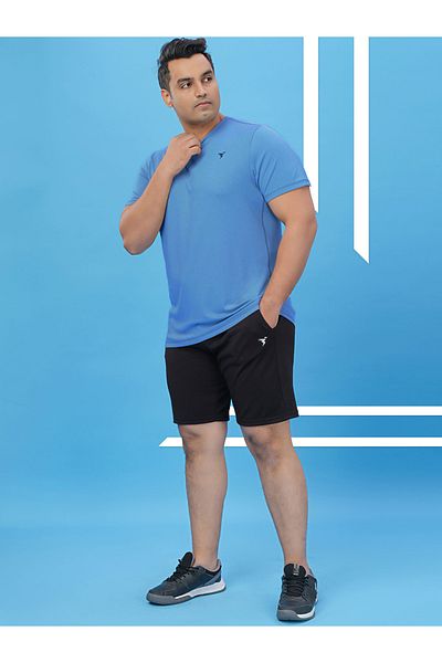 Technosport By Styli Men Solid Round Neck Slim Fit T-Shirt with TECHNOCOOL+