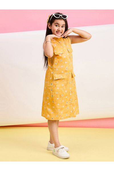 Stylo Bug By Styli Floral Printed Collared Shirt Dress with Pockets
