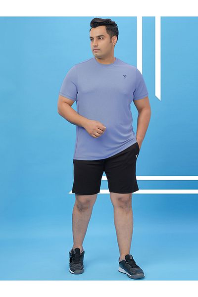 Technosport By Styli Plus Size Solid Round Neck Slim Fit T-Shirt with TECHNOCOOL+