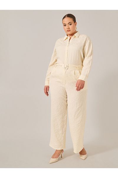 Styli Plus Size Oversized Jacquard Shirt