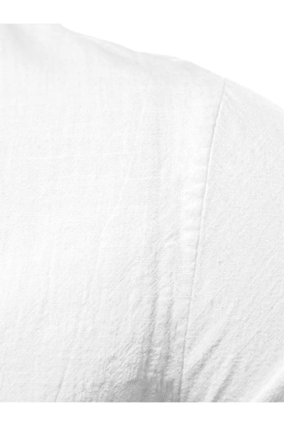 Take Two By Styli Embroidered Mandarin Collar Long Sleeve Shirt