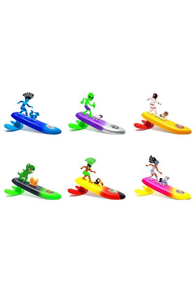 Brands For Less Surfer Dudes Legends & Surfer Pets Wave Powered Mini-Surfer, Pet and Surfboard Beach Toy