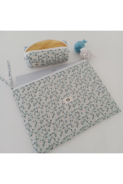 MB Θήκη φορητού υπολογιστή Green Daisy - Σετ τσάντας μολυβιού (13-14 ίντσες)