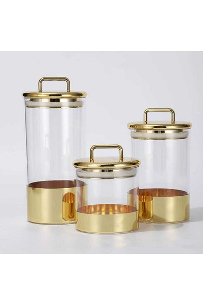 Generic Elegant transparent gold storage boxes