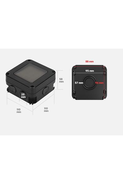 INNOVIX Outdoor Single Switch, European Standard Model, Ip66 Waterproof And Dustproof, Black