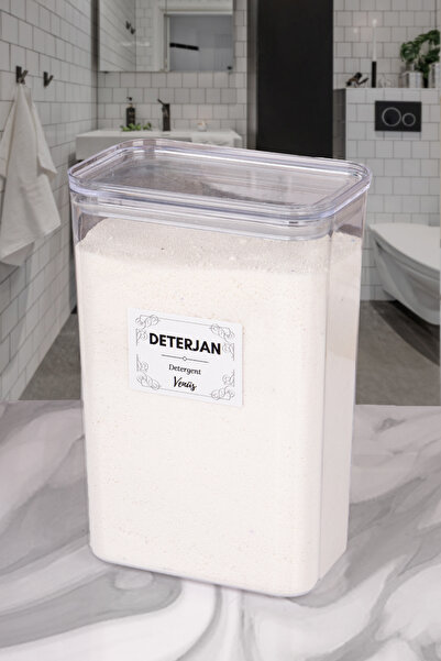 naturelove Tekli Vakumlu Kapak Toz Deterjan Kutusu Etiketli 3 litre
