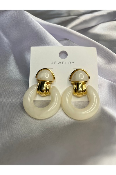 Fam&Co Jewelry Women's Modern Design Gold Detailed Earrings