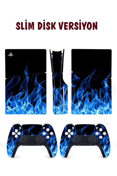 KT Decor Mavi Alevler Playstation 5 Full Sticker Kaplama Seti