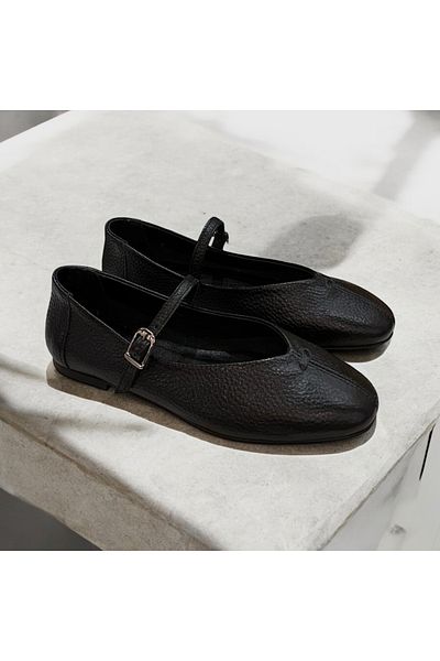 runa shoes Genuine Leather Blunt Toe Ballerinas