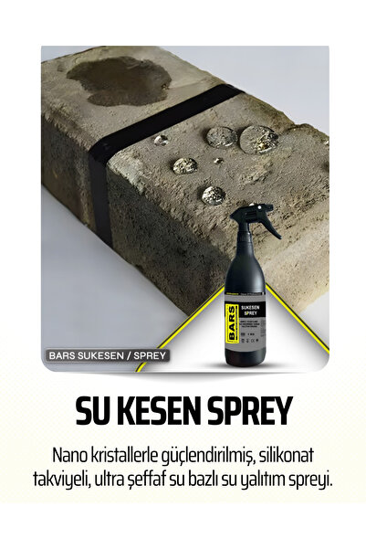 BARS Nano Kristalli Şeffaf Su Yalıtım Spreyi – SU KESEN – 1 Kg