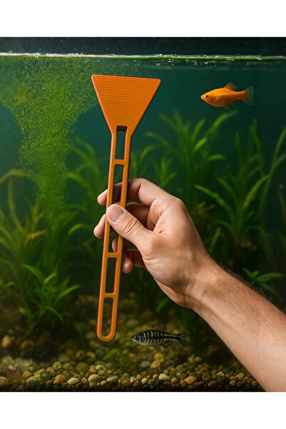 MDİZMİR Akvaryum Cam Temizleme ( Turuncu ) Akvaryum Cam Kazıma Aparatı Akvaryum Cam Sileceği MDizmir