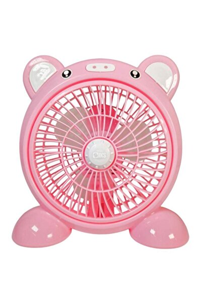 SIKS Ventilator portabil de birou sau de podea cu 2 viteze, design Panda, priză, motor fără perii, silențios