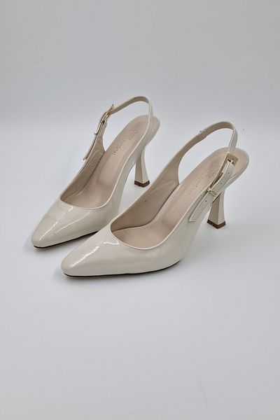 Odie Collection Women's Buckle Pointed Toe Patent Leather Heeled Evening Dress Stylish Shoes