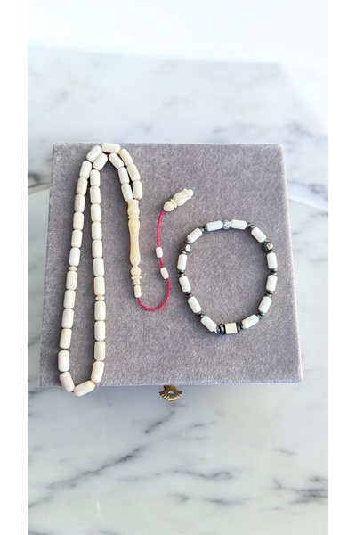 Kehribarkolyecimm Whale Bone Rosary&Camel Bone Bracelet Set