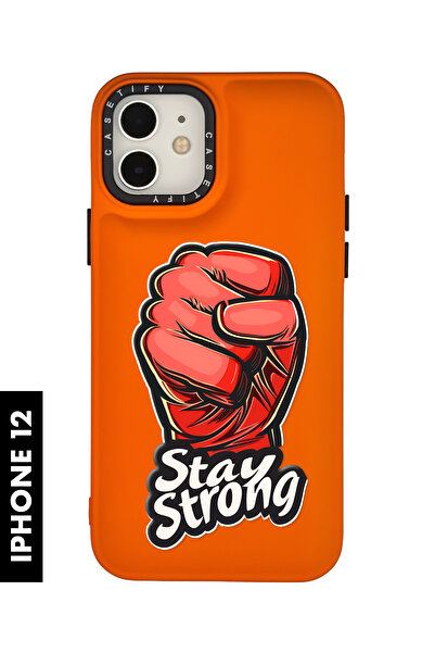 mooodcase iPhone 11 Uyumlu Stay Strong Desenli Silikonlu Pillow Kılıf