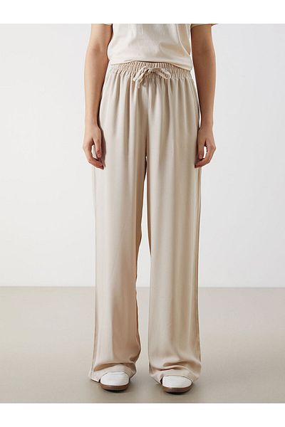 LC Waikiki Xside Beige Women's Pants with Elastic Waist S5Qb85Z8Nvy25