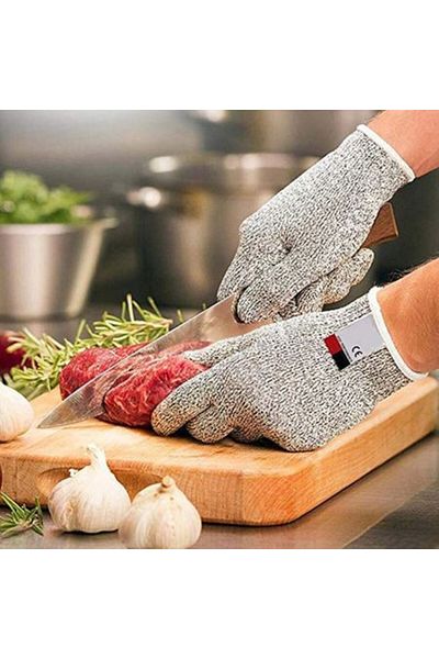 Gloves Professional CAT5 anti-cut & anti-stick polyester gloves with very resistant steel inserts