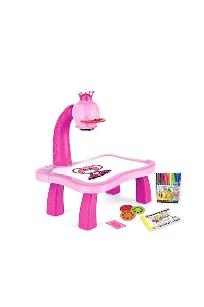 SIKS Jucărie educativă tip tablă, masă de desen cu proiector și diapozitive, cu hologramă