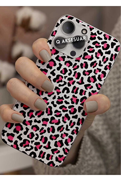 Q Aksesuar Realme GT2 Uyumlu Pembe Tasarımlı Şeffaf Telefon Kılıfı Kapak Case