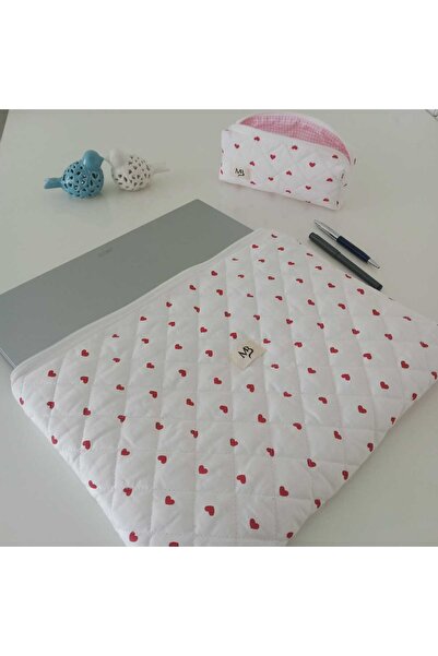 MB Комплект калъф за лаптоп и чанта за моливи във формата на сърце (10-11-12 инча)