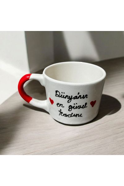 SeraCEY The World's Most Beautiful Woman Relief Patterned Hand Embroidered Ceramic Mug