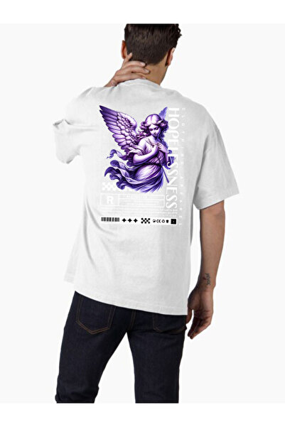 COMVİCHO تي شيرت كبير الحجم مطبوع بتصميم streetwear80 للجنسين