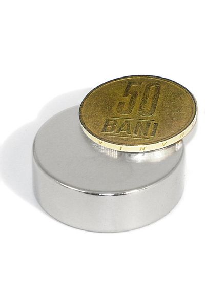 BOEM Magnet puternic 30x10 mm, disc din neodim, forță 20 kg