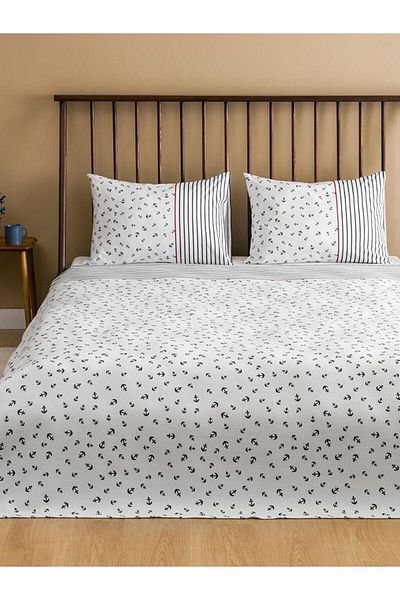 LC Waikiki Lcw Home Mixed Anchor Patterned Double Pique Set